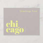 Chicago Illinois typografisch modern  Briefkaart (Voorkant)