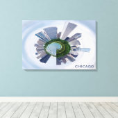Chicago Illinois Unique City Skyline Travel Photo Canvas Afdruk (Insitu (Houten vloer))