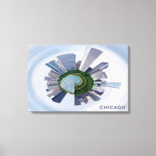 Chicago Illinois Unique City Skyline Travel Photo Canvas Afdruk (Voorkant)