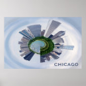 Chicago Illinois Unique City Skyline Travel Photo Poster (Voorkant)