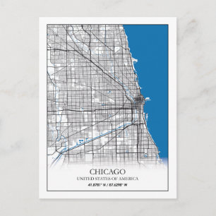 Chicago Illinois USA City Travel City Map Briefkaart