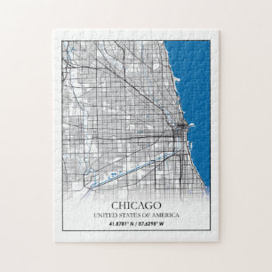 Chicago Illinois USA City Travel City Map Legpuzzel