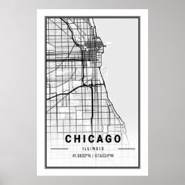 Chicago Illinois USA City Travel City Map Poster