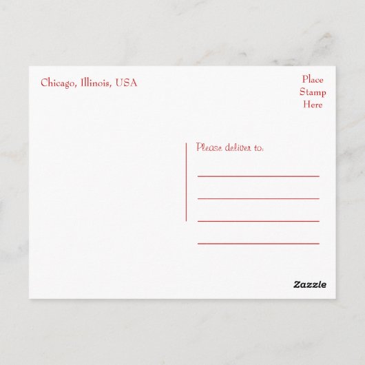 Chicago Illinois USA - Night Chicago Skyline Briefkaart (Achterkant)