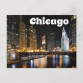 Chicago Illinois USA - Night Chicago Skyline Briefkaart (Voorkant)