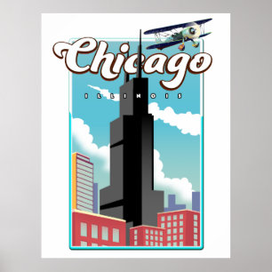 Chicago Illinois USA-reisposter Poster
