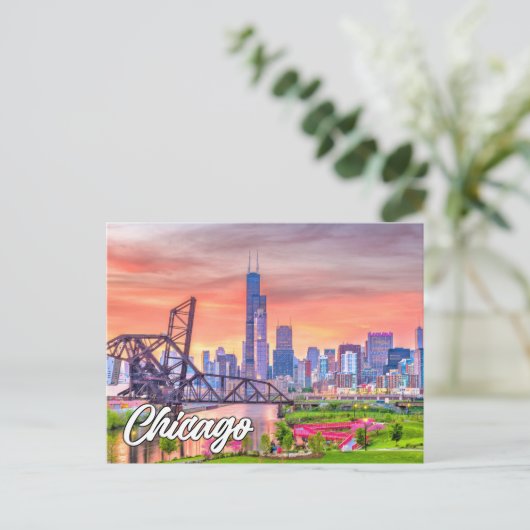 Chicago, Illinois, Verenigde Staten Briefkaart (Staand voorkant)