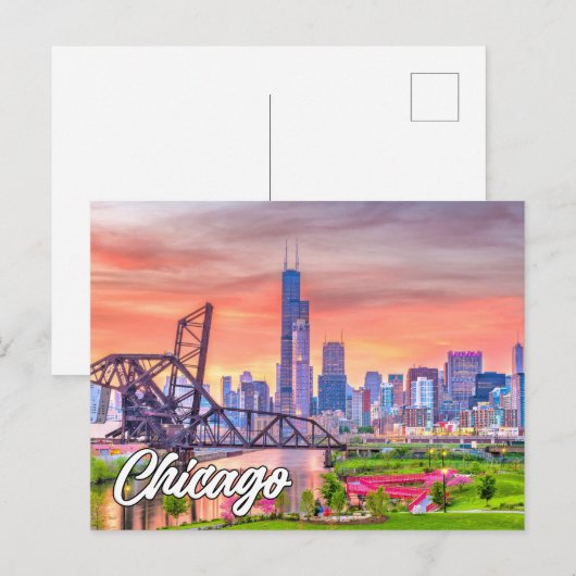 Chicago, Illinois, Verenigde Staten Briefkaart (Voorkant / Achterkant)
