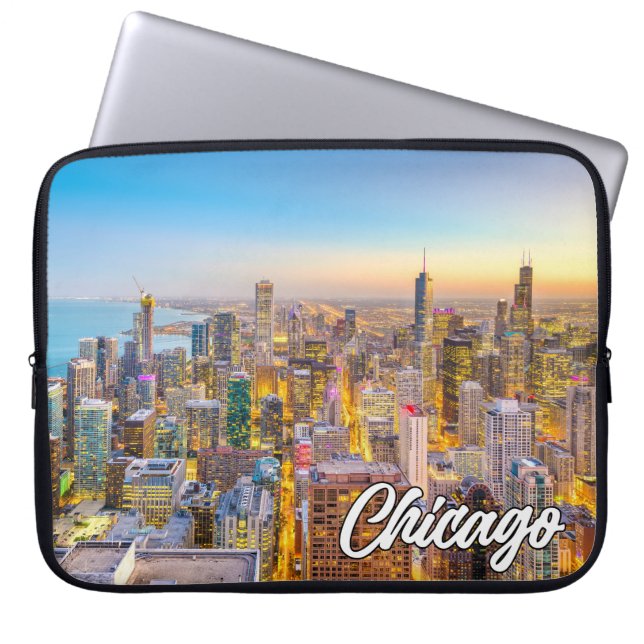 Chicago, Illinois, Verenigde Staten Laptop Sleeve (Voorkant)