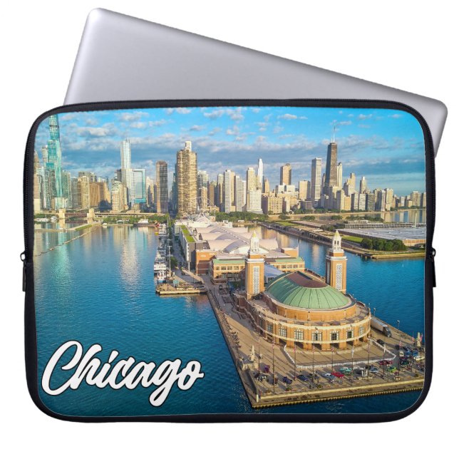 Chicago, Illinois, Verenigde Staten Laptop Sleeve (Voorkant)