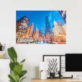 Chicago, Illinois, Verenigde Staten Poster (Thuiskantoor)