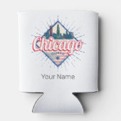 Chicago Illinois Verenigde Staten Retro Skyline Ve Blikjeskoeler (Achterkant)