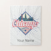 Chicago Illinois Verenigde Staten Retro Skyline Ve Legpuzzel (Verticaal)