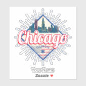 Chicago Illinois Verenigde Staten Retro Skyline Ve Sticker (Vel)