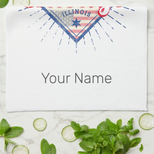 Chicago Illinois Verenigde Staten Retro Skyline Ve Theedoek (Gevouwen)