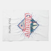 Chicago Illinois Verenigde Staten Retro Skyline Ve Theedoek (Horizontaal)