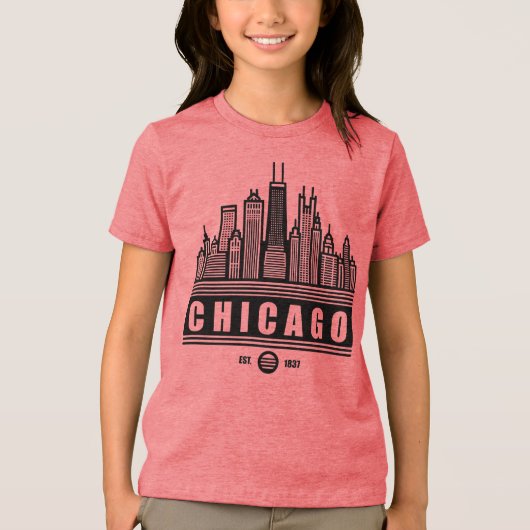 Chicago Illinois Verenigde Staten Tri-Blend Shirt (Voorkant)