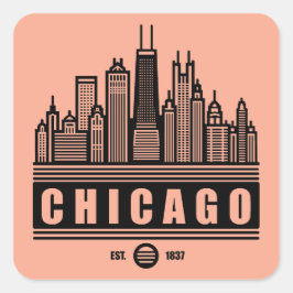 Chicago Illinois Verenigde Staten Vierkante Sticker