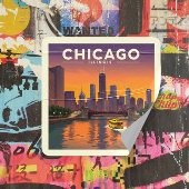  Chicago Illinois Vierkante Sticker
