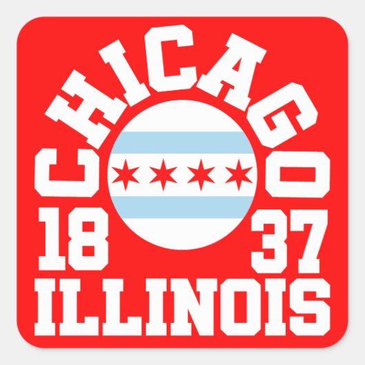 Chicago, Illinois Vierkante Sticker (Voorkant)