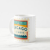 Chicago Illinois Vintage Design Koffiemok (Voorkant links)
