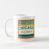 Chicago Illinois Vintage Design Koffiemok (Links)
