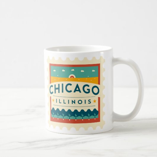Chicago Illinois Vintage Design Koffiemok (Rechts)