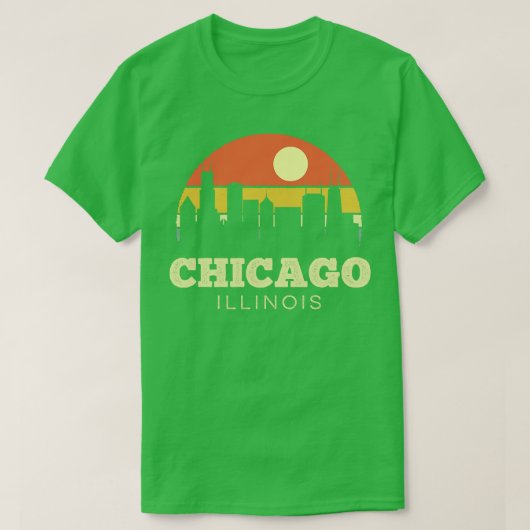 Chicago Illinois Vintage Sunset T-shirt (Design voorkant)
