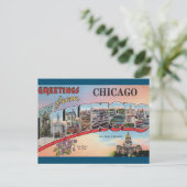 Chicago, Illinois Vintage Travel Briefkaart (Staand voorkant)