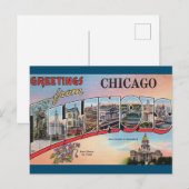 Chicago, Illinois Vintage Travel Briefkaart (Voorkant / Achterkant)