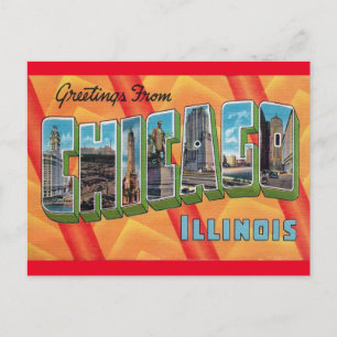 Chicago, Illinois Vintage Travel Briefkaart