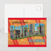 Chicago, Illinois Vintage Travel Briefkaart (Voorkant / Achterkant)
