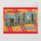Chicago, Illinois Vintage Travel Briefkaart (Voorkant)