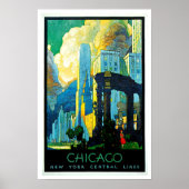 Chicago Illinois Vintage Travel Poster (Voorkant)