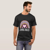 Chicago Illinois voor Rainbow He T-shirt (Voorkant volledig)