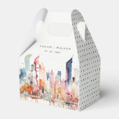 Chicago Illinois Watercolor Landscape Wedding Bedankdoosjes (Achterkant)
