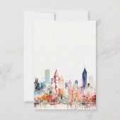 Chicago Illinois Watercolor Landscape Wedding RSVP Kaartje (Achterkant)