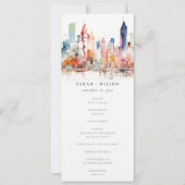 Chicago Illinois Watercolor Scape Wedding Program Kaart (Voorkant)