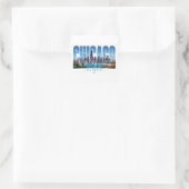 Chicago Illinois Waterfront Skyline Reis Vierkante Sticker (Tas)