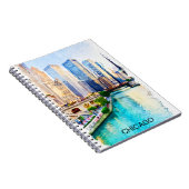 Chicago Illinois Waterverf City Uitzicht Notitieboek (Rechterzijde)