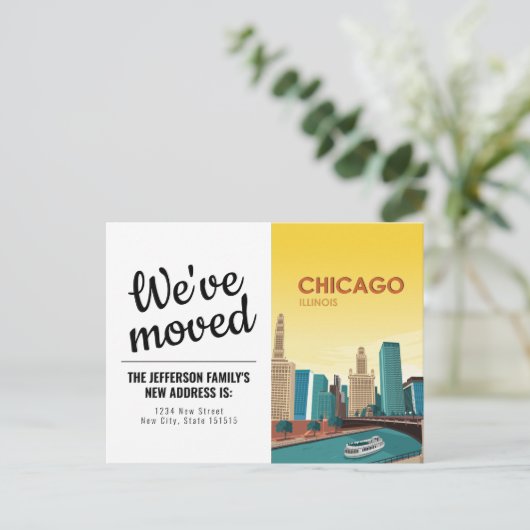 Chicago Illinois  We hebben Briefkaart verplaatst (Staand voorkant)