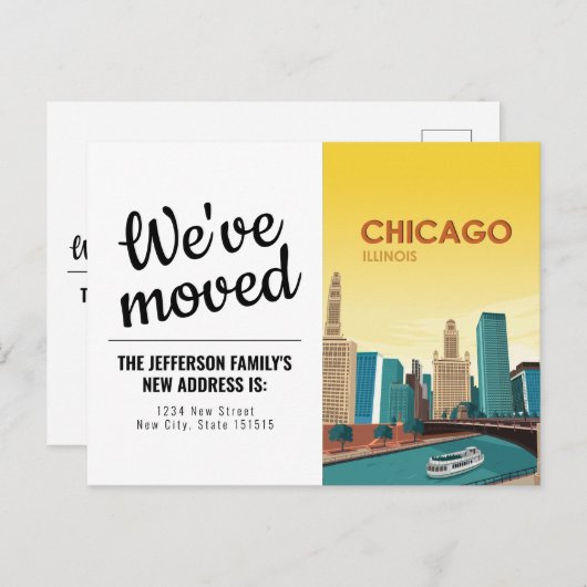 Chicago Illinois  We hebben Briefkaart verplaatst (Voorkant / Achterkant)
