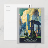  Chicago Illinois Windy City Briefkaart (Voorkant / Achterkant)