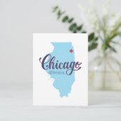 Chicago Illinois Windy City Kaart (Staand voorkant)