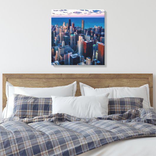 Chicago Illinois Wrapped Canvas Art 16.80 x 17.50 (Insitu (Slaapkamer))