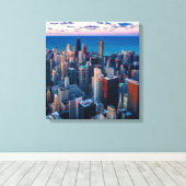 Chicago Illinois Wrapped Canvas Art 16.80 x 17.50 (Insitu (Houten vloer))