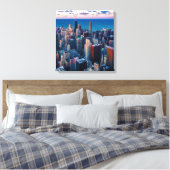 Chicago Illinois Wrapped Canvas Art 16.80 x 17.50 Afdruk (Insitu (Slaapkamer))