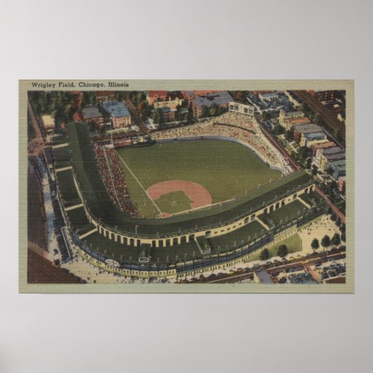Chicago, Illinois - Wrigley Field Cubs Poster (Voorkant)
