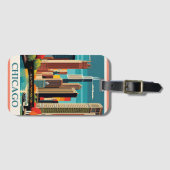 Chicago Illustratie Bagagelabel (Voorkant (horizontaal))