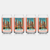 Chicago  Illustratie Blikvorm Glas (Voorkant)